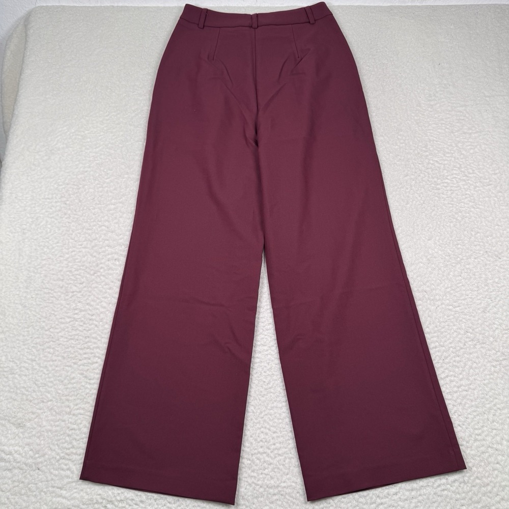 Commence Wide Leg Dress Pants Women's M‎ Minimalist Business Burgundy 28x31 - Picture 3 of 10